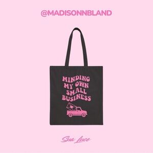 Small Business Mail Cotton Tote Bag - Available in Beige, Pink, Brown, & Black